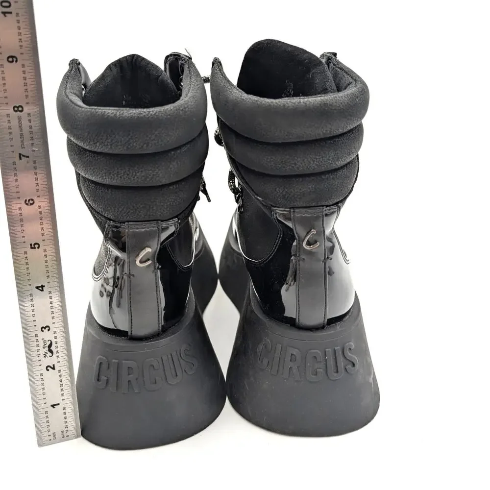 Circus NY by Sam Edelman Gail Lace-Up Platform Boot Women's Black Sz US8.5M EU39